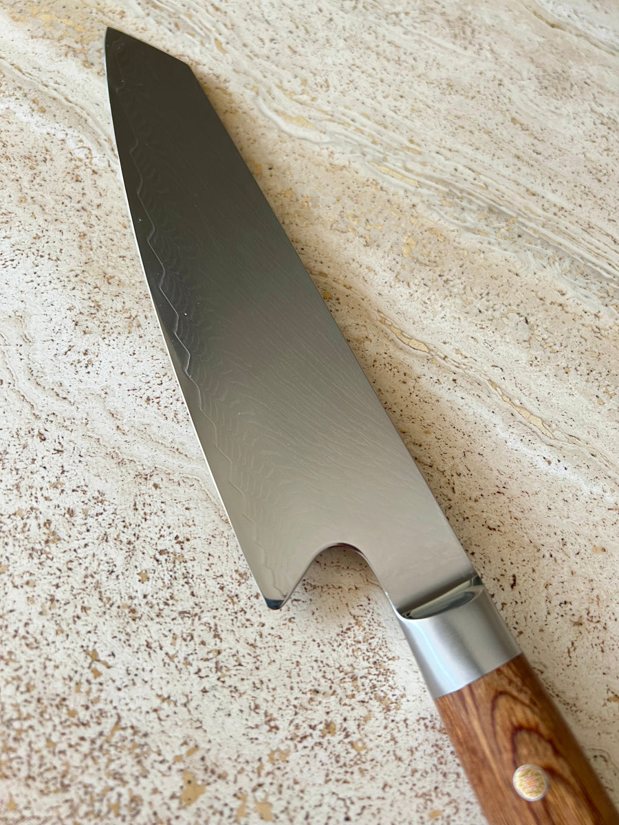 Cuchillo Kiritsuke acero Damasco Woodies